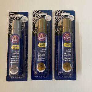 Lot Of 3 New In Package PACON JUMBO GOLD and Silver PAINT MARKERS